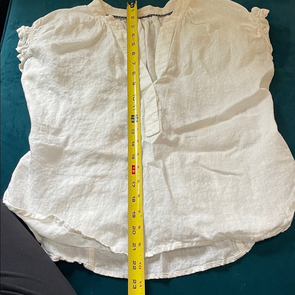 Pilcro White Ruffle-Sleeve Cotton Blouse - Picture 9 of 9